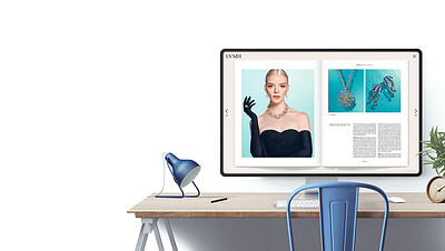 An LVMH Fluidbook displayed on a computer screen on a desk