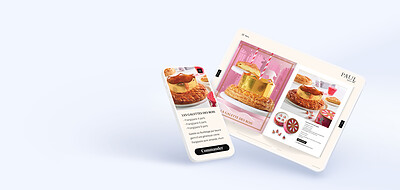 Paul catalogue on a tablet and a smartphone, with an Order button