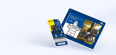 Michelin catalogue on a tablet and a smartphone