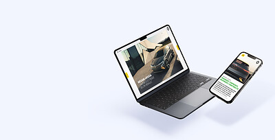 Renault brochure on a laptop and a smartphone